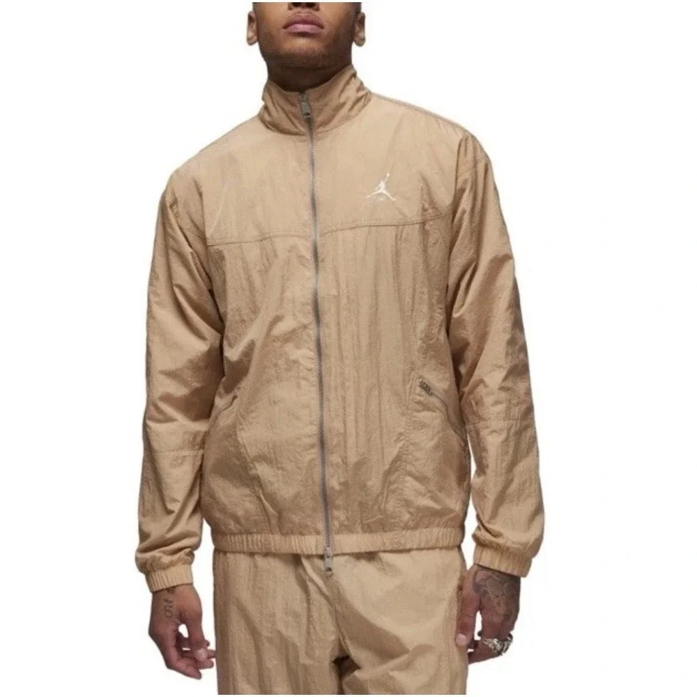 Size Large - Jordan Essentials Men's Warmup Jacket Hemp-Sail FB7294-200 NWT